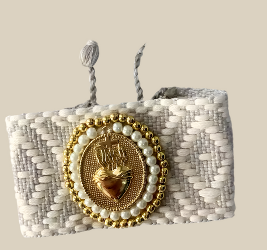 Pulsera corazón beich